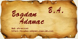 Bogdan Adamac vizit kartica